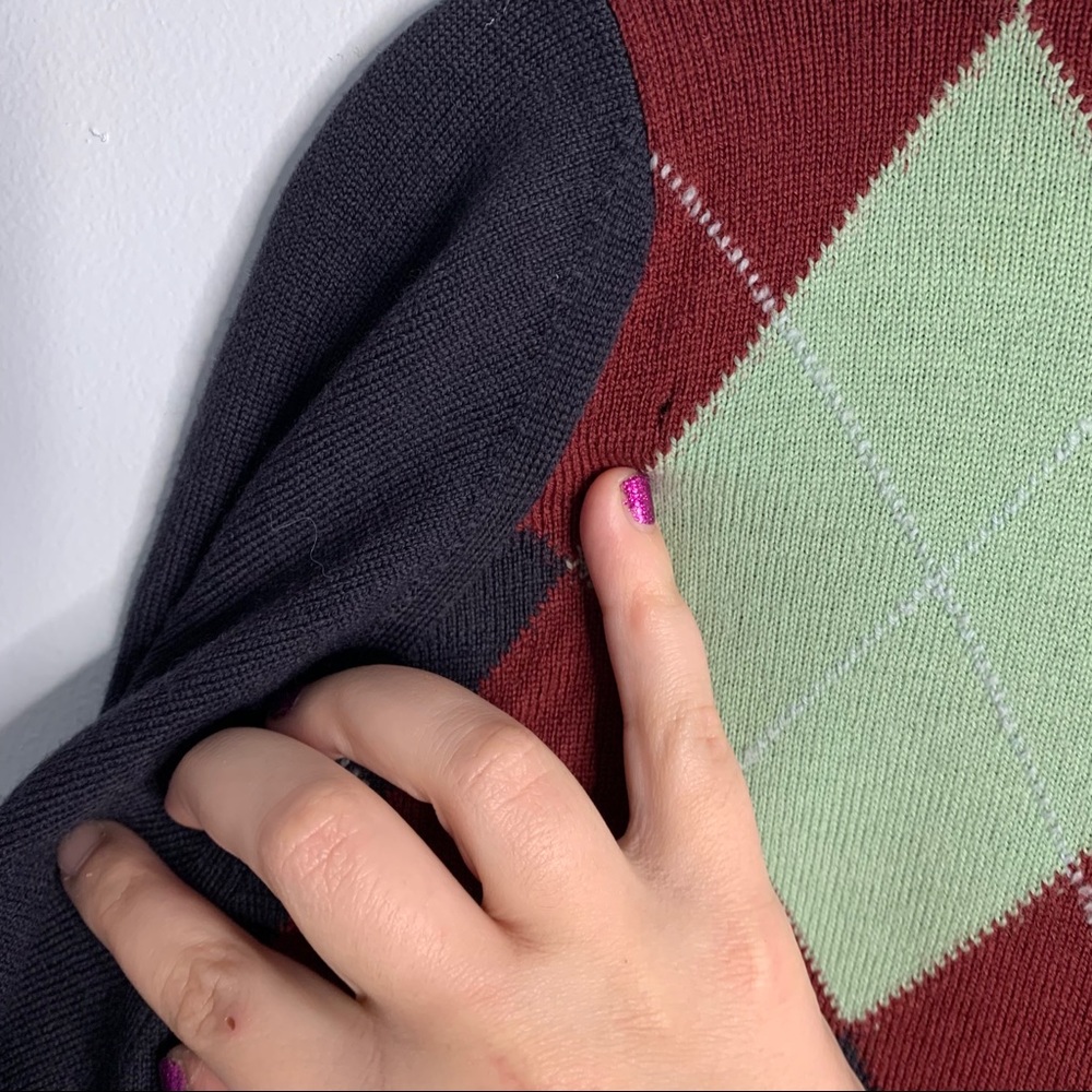 Wool argyle turtleneck sweater - Picture 2 of 8